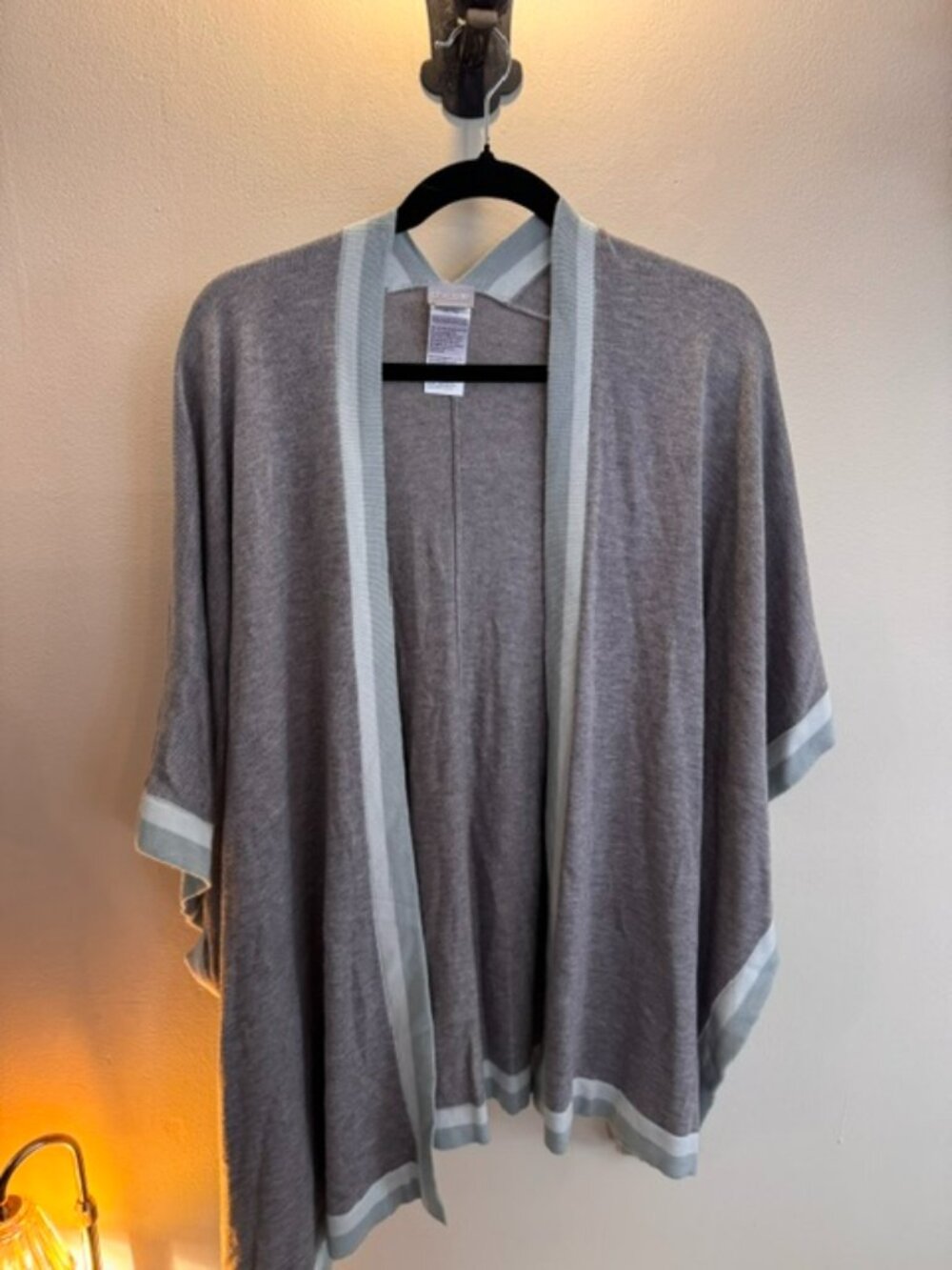 Chico's Tipped Ruana Wrap sweater cardigan